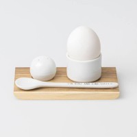 Eierbecher-Set "Ein Herz und eine Seele" - 14x8,3x4,2 cm (Weiß) von räder Design