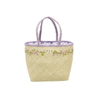 rice Tasche "Raffia - Flower" - 30x20x30 cm (Natur)