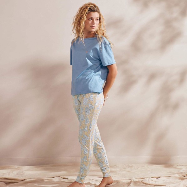 Kurzarm Shirt für Damen "Colette Uni" (Marine Blue) von Essenza