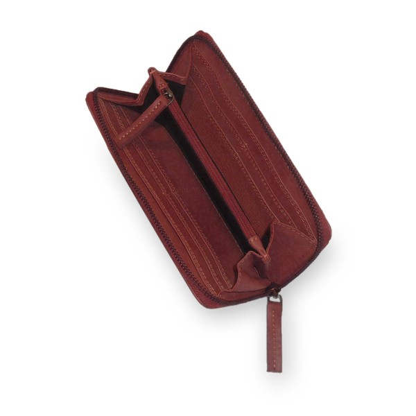Sticks and Stones Geldbörse "Denver Wallet" (Red) - Pflanzlich gegerbtes Rindsleder