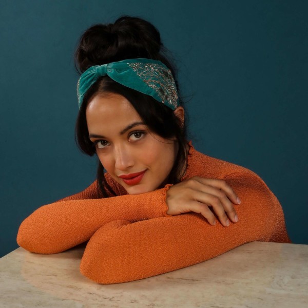 Powder Samthaarband (Teal)