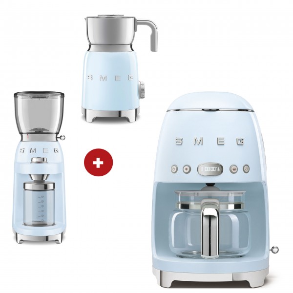 smeg Filter-Kaffeemaschine, smeg Milchaufschäumer, smeg Kaffeemühle