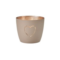 Windlicht "Madras Herz" M (Sand/Gold) von Gift Company