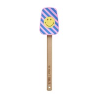 rice Silikonspatel mit Bambusgriff "Smiley" (Blau) 