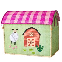 rice Spielzeugkiste "Farm/Scheune" - L (Pink)