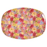 rice Melamin Platte rechteckig "Swedish Flower" - 30x22 cm (Bunt)