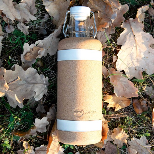 Schutzhülle aus Kork für 600 ml Trinkflaschen "Soulsleeve" (Braun/Weiß) von Soulbottles 