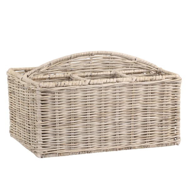 geflochtener Korb mit Fächern von Chic Antique
