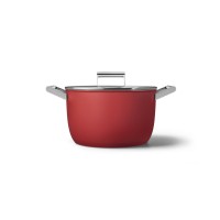 smeg Kochtopf "50's Retro Style" mit 2 Griffen und Deckel - ø 26 cm (Rot)
