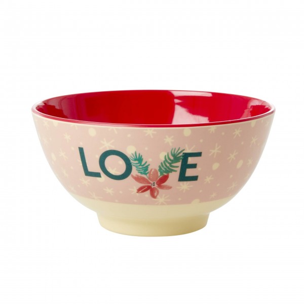 rice Melamin Große Schüssel "Love Christmas" (Pink)