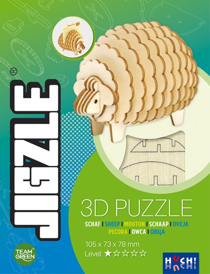 Gesellschaftsspiel Jigzle 3D Holzpuzzle - Schaf von HUCH!