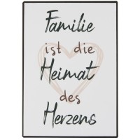 Ib Laursen Metallschild "Familie ist die Heimat des Herzens" - 14x20 cm (Weiß)