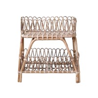 Rattan Tisch mit Ablage von Chic Antique
