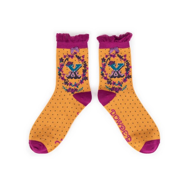 Powder Damen Socken "A-Z" - Buchstabe X