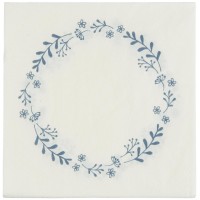 Ib Laursen Papierservietten mit blauem Blumenkranz - 50 Stück (Blau)